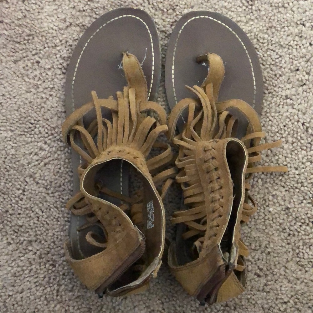 Minnetonka Leather Fringe Sandals